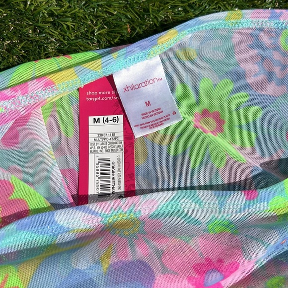 NWT! Xhilaration Multi Floral Tunneled Mesh Coverup Skirt - M - Picture 4 of 6